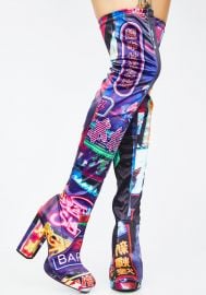 Midnight City Thigh High Boots at Dolls Kill